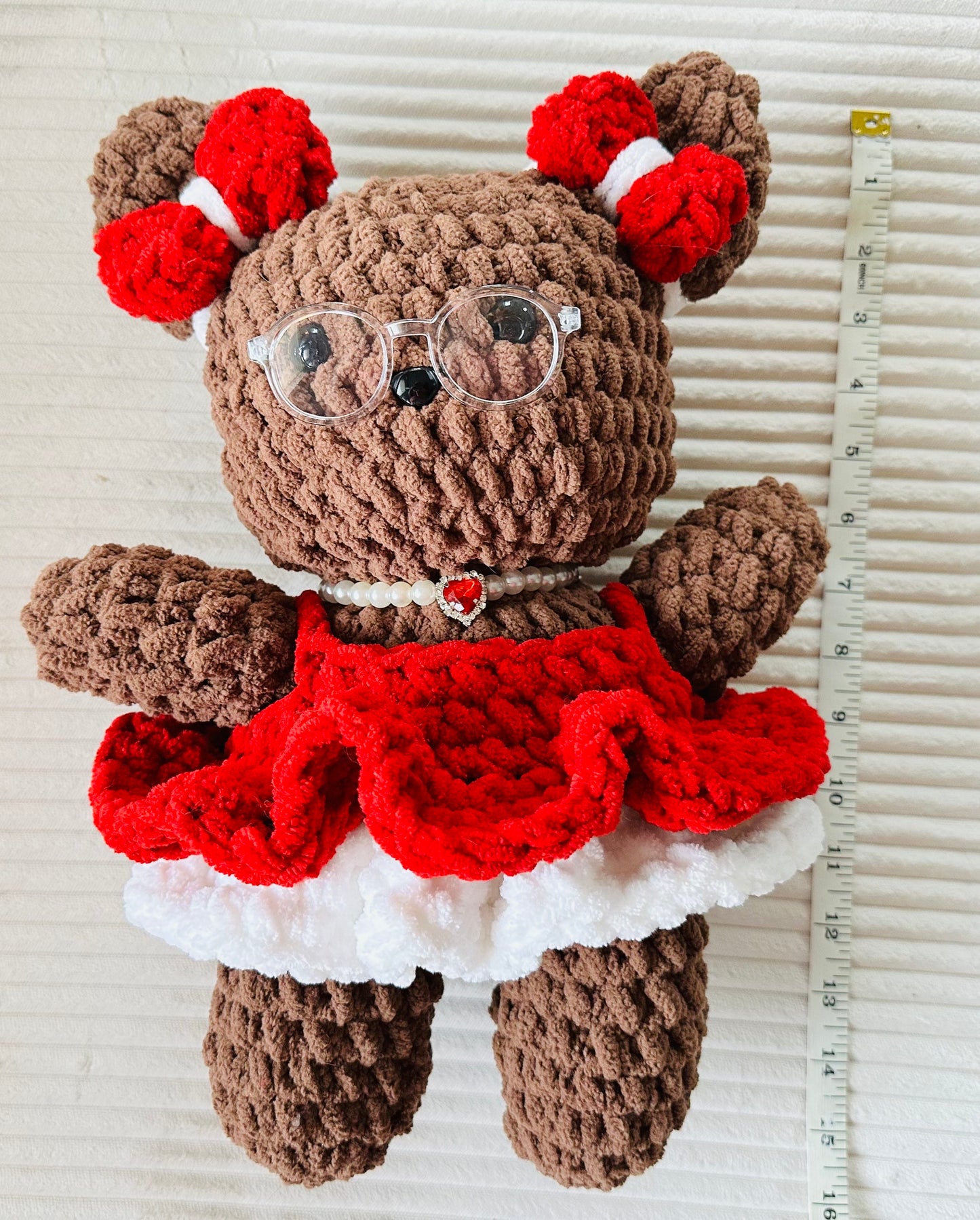 Handmade Custom Crochet Cat Bear Plushies (16 x 7in)